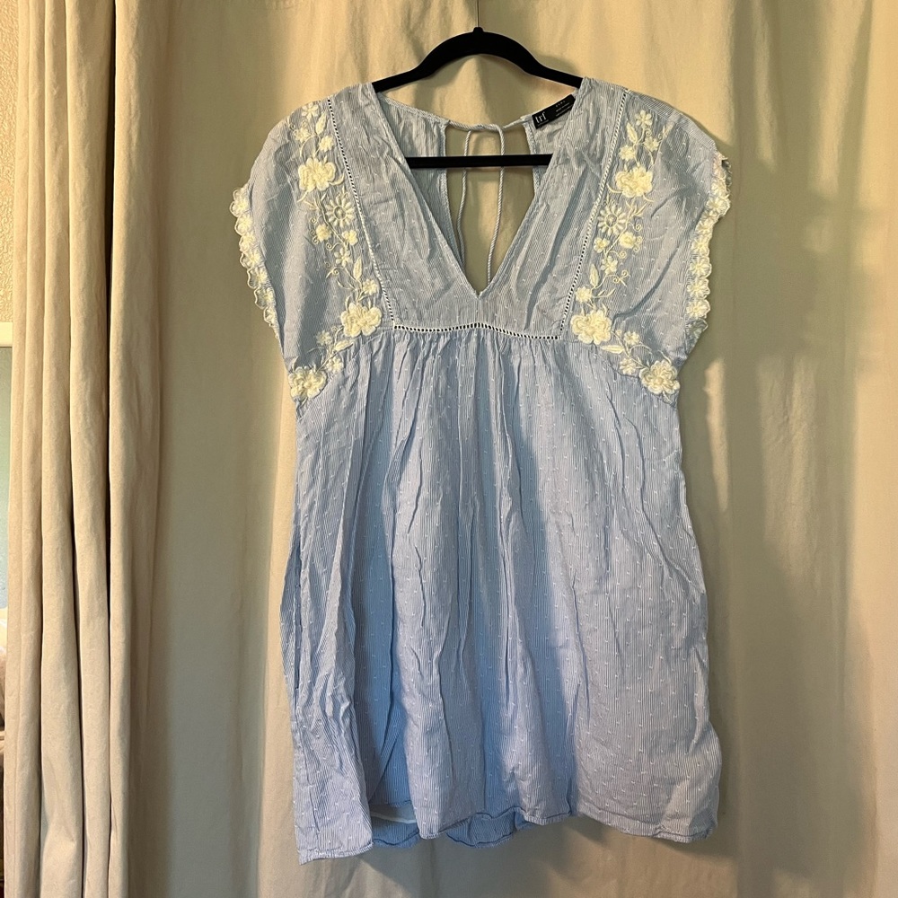 Zara Blue and White Romper